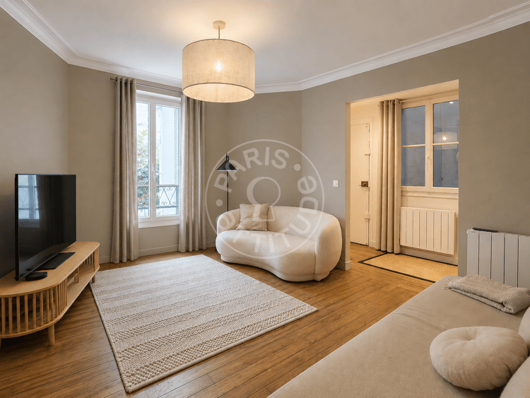 Living room - Furnished 3 bedrooms - Paris 75015 - 21580